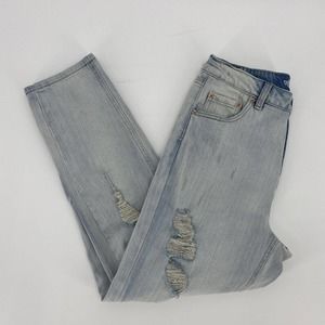 Wild Fable Women's Light Wash Distressed High Rise Mom Jeans Size 8